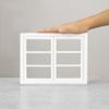 1/6 Scale Dollhouse Window with Glass, Wide 2 Frame, 6 pane (White) view 2