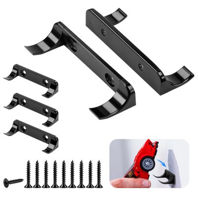 WFCYX 5 Pcs Sturdy Wall Bracket, Vertical Car Display Wall Mount, with Screws, Compatible with Speed Champion Series Brick Car Models, Display Collectible Cars Vertical by Wheels on Wall, Black