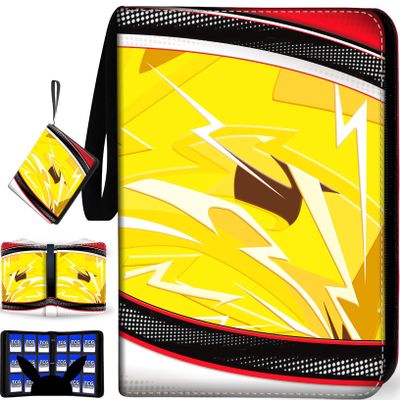 1008 Card Binder 9 Pocket, 3-Ring Trading Card Binder with 56 Page Removable Sleeves, High Storage Waterproof Trading Card Holder Collection Card Album Carrying Organizer Case for TCG Cards- Yellow