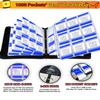 1008 Card Binder 9 Pocket, 3-Ring Trading Card Binder with 56 Page Removable Sleeves, High Storage Waterproof Trading Card Holder Collection Card Album Carrying Organizer Case for TCG Cards- Yellow view 4