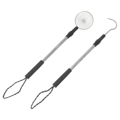 Beach Sand Sifter Kit with Aluminum Extendable Poles and Large Galvanized Scoop Sand Scoop Shovel for Shell Collecting Rock Hunting and Beach Cleanup