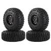 RC Car Tyres Wheels For Axial For SCX24 AX24 For TRX4M For FMS For FCX24 1/18 1/24 4pcs Metal 1.0" Deep Dish Wheel Tire Set RC Crawler Car Upgrade Parts(Black) view 1