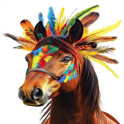 Majestic Horse & Feather Puzzle - 500 Piece Landscape Wood Art, Premium Craft