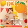 Aoriher Orange Piata Orange Citrus Party Game Set Summer Fruit Piata Berry Birthday Decoration with Stick Mask for Summer Fruit Theme Birthday Little Cutie Baby Shower Party Game Supplies Decoration view 4