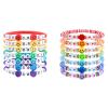 2 Set of Rainbow Heishi Surfer Bracelets Set for Women, Colorful Friendship Bracelets, Boho Stretch Preppy Clay Beads Bracelets, Stackable Beaded Bracelets, Team Cheer Bulk Jewelry Gifts for Ladies view 1