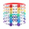 2 Set of Rainbow Heishi Surfer Bracelets Set for Women, Colorful Friendship Bracelets, Boho Stretch Preppy Clay Beads Bracelets, Stackable Beaded Bracelets, Team Cheer Bulk Jewelry Gifts for Ladies view 2
