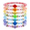 2 Set of Rainbow Heishi Surfer Bracelets Set for Women, Colorful Friendship Bracelets, Boho Stretch Preppy Clay Beads Bracelets, Stackable Beaded Bracelets, Team Cheer Bulk Jewelry Gifts for Ladies view 3