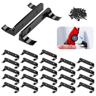 25 Pcs Sturdy Wall Bracket, Vertical Car Display Wall Mount, with 50 Pcs Screws, Compatible with Speed Champion Series Brick Car Models, Display Collectible Cars Vertical by Wheels on Wall, Black