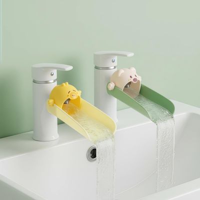 2 Pack Faucet Extender for Toddlers, Silicone Faucet Extender, Easy Install Sink Spout Extender for Kids Hand Washing Fits Standard and Gooseneck Faucet (Yellow & Green)