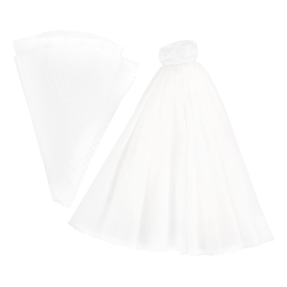 LALADEFIEE Tiny Wedding Dress Decor Miniature Doll Clothes White Bridal Gown with Veil for Dolls Delicate and Stylish Replacement Dress Prop for Photo Accessories and Role Play
