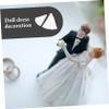 LALADEFIEE Tiny Wedding Dress Decor Miniature Doll Clothes White Bridal Gown with Veil for Dolls Delicate and Stylish Replacement Dress Prop for Photo Accessories and Role Play view 3