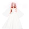 LALADEFIEE Tiny Wedding Dress Decor Miniature Doll Clothes White Bridal Gown with Veil for Dolls Delicate and Stylish Replacement Dress Prop for Photo Accessories and Role Play view 4