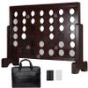 ApudArmis Wooden 4 in a Row Game, Classic Wooden 4-to-Score Game Set with Coins & Carrying Bag-Indoor Outdoor Games for Adults Family view 1