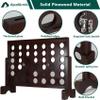 ApudArmis Wooden 4 in a Row Game, Classic Wooden 4-to-Score Game Set with Coins & Carrying Bag-Indoor Outdoor Games for Adults Family view 3