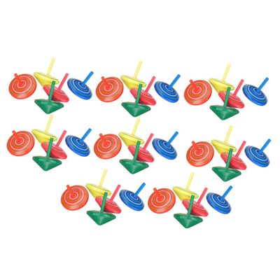 LALADEFIEE 40 pcs Wooden Gyro for Cartoon Spinning Tops Safe Premium Wood Material Fun Gift for S Playtime and Party Favors Assorted Bright Colors Random Color