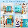 Costzon Giant 4-in-A-Row Connect Game, Height Adjustable 4-in-1 Jumbo 4-to-Score Yard Game with Golf, Ring Toss, Basketball, Cup Holder & Mesh Net, Indoor Outdoor Game for Kids Adults Family Party view 2