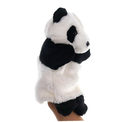 COOLHIYA Panda Plush Hand Puppet for Soft Storytelling Role Play Accessory for Interactive Activities Imaginative Play and Communication Development
