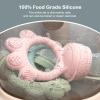 2 Pack Baby Fruit Food Feeder+Breastmilk Popsicle Molds,Baby Teethers,BPA Free,2mm Fine Holes to Prevent Choking,Perfect for Teething Relief & Infant Solid Food Introduction,3M+Mauve Pink, Soft Pink view 4