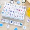 Arrowbash 160 Pcs American Mah Jong Set 1.2 x 0.87 Inches Blue Back Melamine Mini Mahjong Tiles, Carved Pattern for Adult Social Games, Mahjong Lovers, Beginners view 4