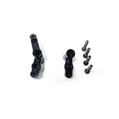 Compatible with MJX for Hyper for Go 14210 14209 1/14 RC Crawler Car Parts Accessories CNC Aluminum Steering Servo Saver Complete RC Upgrade Spare(Black)
