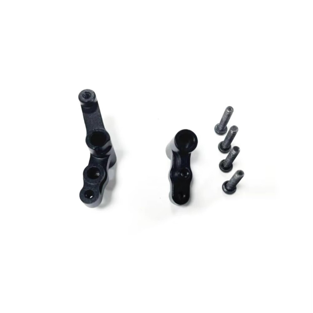 Compatible with MJX for Hyper for Go 14210 14209 1/14 RC Crawler Car Parts Accessories CNC Aluminum Steering Servo Saver Complete RC Upgrade Spare(Black)