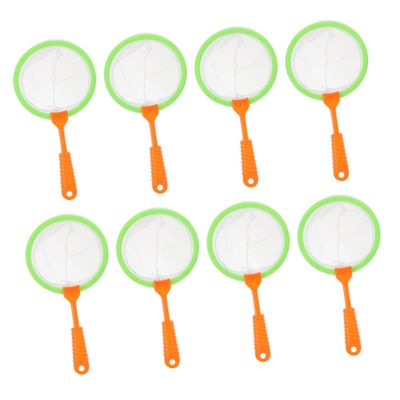 COOLHIYA 8pcs Fishing Nets Lightweight Portable Bug Catching Nets for Boys and Outdoor Play with Material for Butterfly and Fish Scooping Random Color