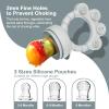 2 Pack Baby Fruit Food Feeder+Breastmilk Popsicle Molds,Baby Teethers,BPA Free,3 Sizes,2mm Fine Holes to Prevent Choking,Perfect for Teething Relief & Infant Solid Food Introduction,3 M+ (Ether/Grey) view 3