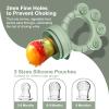 2 Pack Baby Fruit Food Feeder + Breastmilk Popsicle Molds,Baby Teethers,BPA Free,3 Sizes,2mm Fine Holes to Prevent Choking,Perfect for Teething Relief & Infant Solid Food Introduction,3 M+(Ether/Sage) view 3