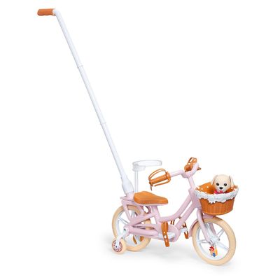 Baby Born Bicycle with Lucky, Doll Bike with Basket, Handlebar and Stickers