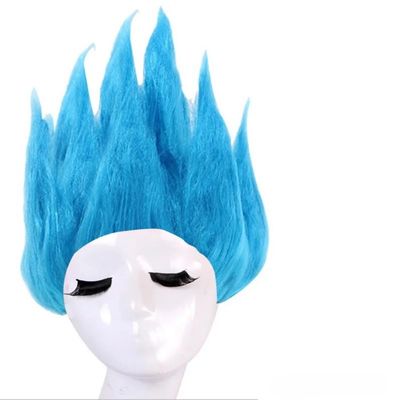 BESTOPPER Cosplay Costume Wig for Kids- Fluffy Saiyan Lianhua Head Style of Dragon Ball Son Goku with Golden Wig (Blue-B)