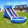 22FT Inflatable Grade Water Slide for Kids with Big Splash Pool, Heavy Duty Blue Kids Water Park with 550W BlowerEnhanced Version, Wet & Dry Use Outdoor Bounce House for Backyard Summer Party view 3