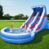 22FT Inflatable Grade Water Slide for Kids with Big Splash Pool, Heavy Duty Blue Kids Water Park with 550W BlowerEnhanced Version, Wet & Dry Use Outdoor Bounce House for Backyard Summer Party view 4