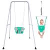 2 in 1 Baby Jumper with Swing - Indoor and Outdoor Use, Baby Jumpers and Bouncers, Toddler Swing with Foldable StandMint Green view 1