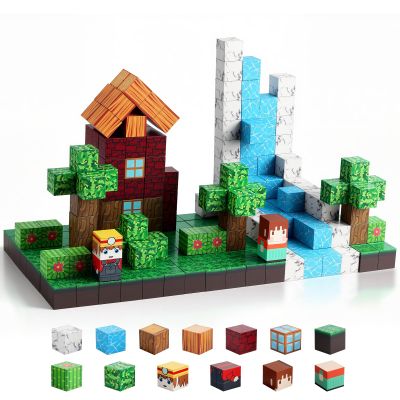 FUNYKICH 300PCS Magnetic Blocks for Kids, Magnetic Building Cube Game, Constructions Toys for Boys & Girls Age 3-10, STEM Montessori Stacking Toy, Sensory Tiles Building Birthday Gift for Toddlers