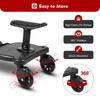 Universal Stroller Board,2in1 Stroller Ride Board, Buggy Board with Detachable Seat Standing Board, Stroller Attachment for Toddler to Ride,Holds Children Up to 55lbs, Black view 4