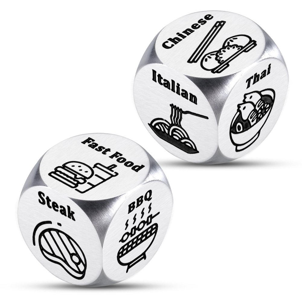 2PCS Food Dices Husband Valentines for Men Wedding Registry Ideas Date Night Funny Gag Gift, Anniversary Valentines Gift for Couples Guy Gifts