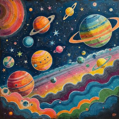 1000 Large Piece Jigsaw Puzzle Colorful Cosmic Planets and Stars Puzzle for Adult Entertainment DIY Collectibles Creative Birthday Gift for