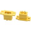XT60BE-M Male Connector, Front Panel Mount XT60 Series RC Plug Yellow - 60A/500V DC, Gold-Plated Brass/PA, 1000 Cycles for Drone, RC Models, Electric Vehicle, Solar Light view 1