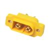 XT60BE-M Male Connector, Front Panel Mount XT60 Series RC Plug Yellow - 60A/500V DC, Gold-Plated Brass/PA, 1000 Cycles for Drone, RC Models, Electric Vehicle, Solar Light view 2