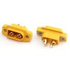 XT60BE-M Male Connector, Front Panel Mount XT60 Series RC Plug Yellow - 60A/500V DC, Gold-Plated Brass/PA, 1000 Cycles for Drone, RC Models, Electric Vehicle, Solar Light view 4