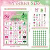 Shappy 35 Pcs Witch Party Bingo Games 24 Players Witch Party Cards Birthday Bingo Pink and Green Music Themed Game for Birthday Baby Shower Halloween Home Group Activities Favors Supplies view 2