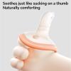 Garkoko 4-Pack Teething Pacifiers with Clip & Case, for Babies 0-18 Months, Thumb Shape Avoid Baby Biting Hands, Non-Touch Face, Food-Grade Silicone, Baby Teething Relief view 3