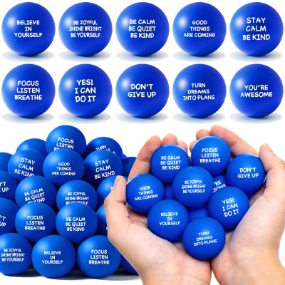 108 Pack Motivational Stress Balls for Adults and Kids, Stress Balls Bulk Soft Sponge Squeeze Toys with Inspirational Quotes | Office Classroom Stress Relief Gifts | Anxiety Relief Fidget Toys