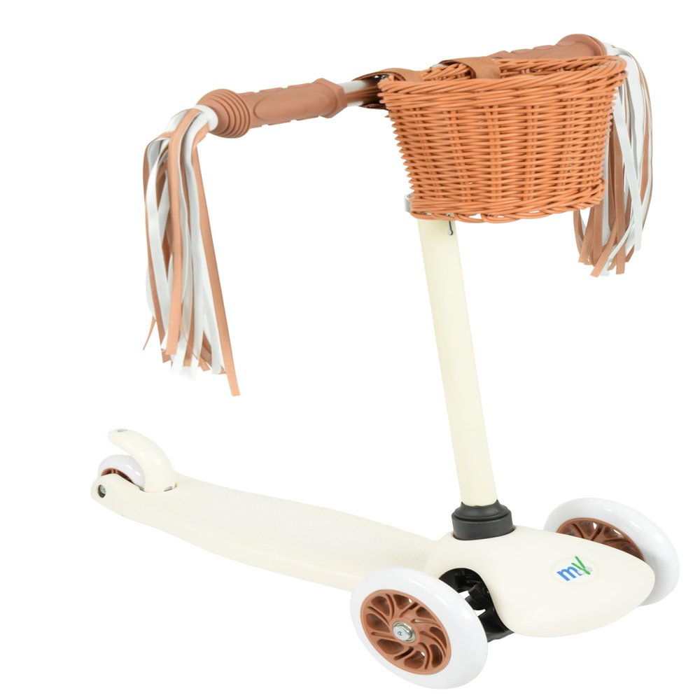 Move Mini Go! Tilt Scooter with Basket and Tassels for Children!, Cream