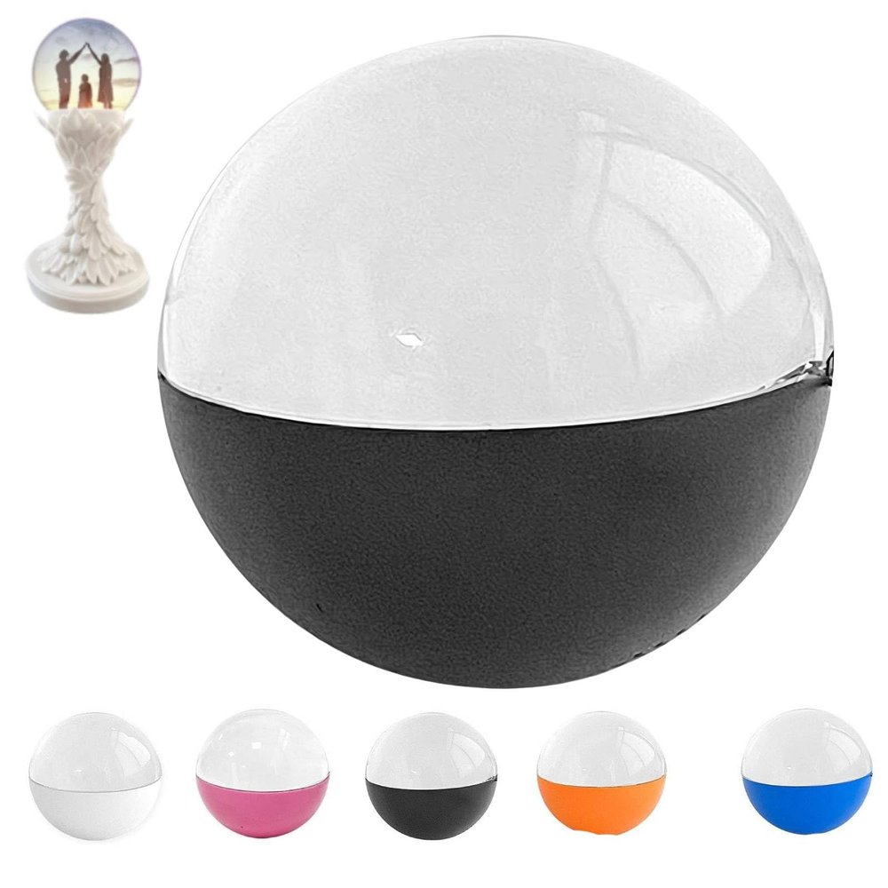 2.7" 3D Ultrasound Crystal Ball Video Player, Memory Orb, Personalized Electronic Display Digital Memory Display Sphere Lamp, Uploadable Videos & Photos, DIY Gift for Anniversary, Birthday (Black)