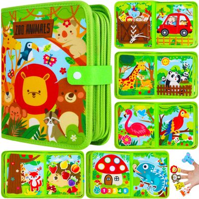 Busy Book for Toddlers 1-3 Montessori Toys for 1 2 3 Year Old - Farm Busy Board Educational Learning Sensory Toy for Boys Girls - Christmas Birthday Gifts for Toddlers Travel Toys for Airplane Car