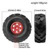 1.0"RC Aluminum Beadlock Wheel and Crawler Tires set (w/Foam Inserts Fit) 7mm Hex for 1/18 1/24 RC Crawler car Axial 90081 AX24 FCX24M FMS SCX24 (R344 Red) view 2