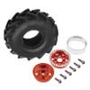 1.0"RC Aluminum Beadlock Wheel and Crawler Tires set (w/Foam Inserts Fit) 7mm Hex for 1/18 1/24 RC Crawler car Axial 90081 AX24 FCX24M FMS SCX24 (R344 Red) view 4
