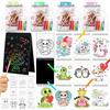 24 Pack Valentines Day Party Favors for Kids Coloring Books Scratch Craft Art Valentine's Day Classroom Gifts Class Prize Bulk Birthday Party Goodie Bag Stuffer with Drawing Stick Pencils Bag view 1