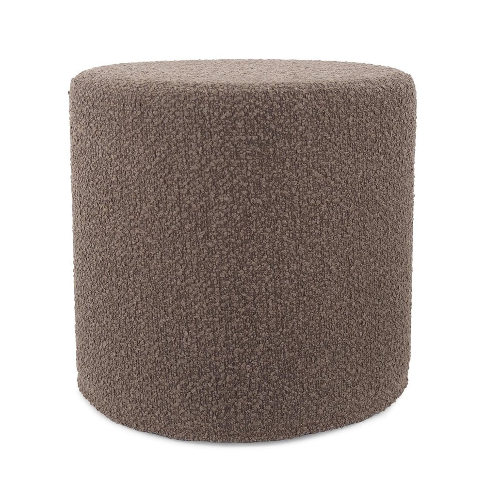 Howard Elliott Collection No-Tip Cylinder Round Ottoman Pouf with Polyester Cover Multi-Use Footstool, Side Table or Seat for Living Room or Bed Room 17" x 17" - Chocolate Brown